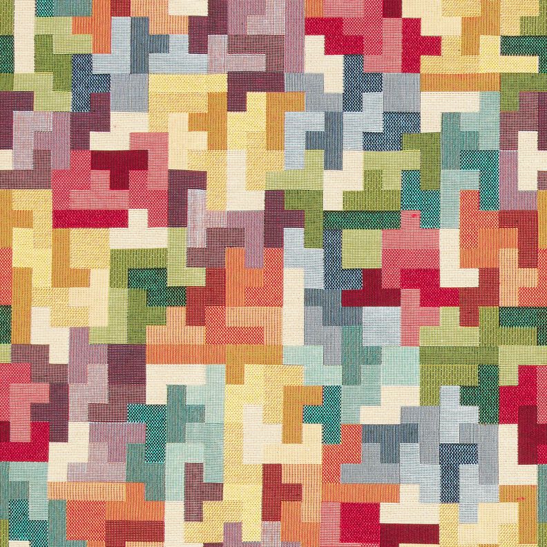 tessuto arredo gobelin Tetris – rosso carminio/verde,  image number 1