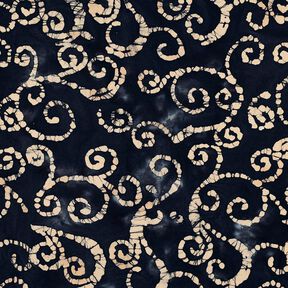 tessuto in cotone Cerchietti Batik – nero-azzurro/sabbia, 