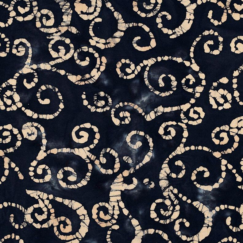 tessuto in cotone Cerchietti Batik – nero-azzurro/sabbia,  image number 1