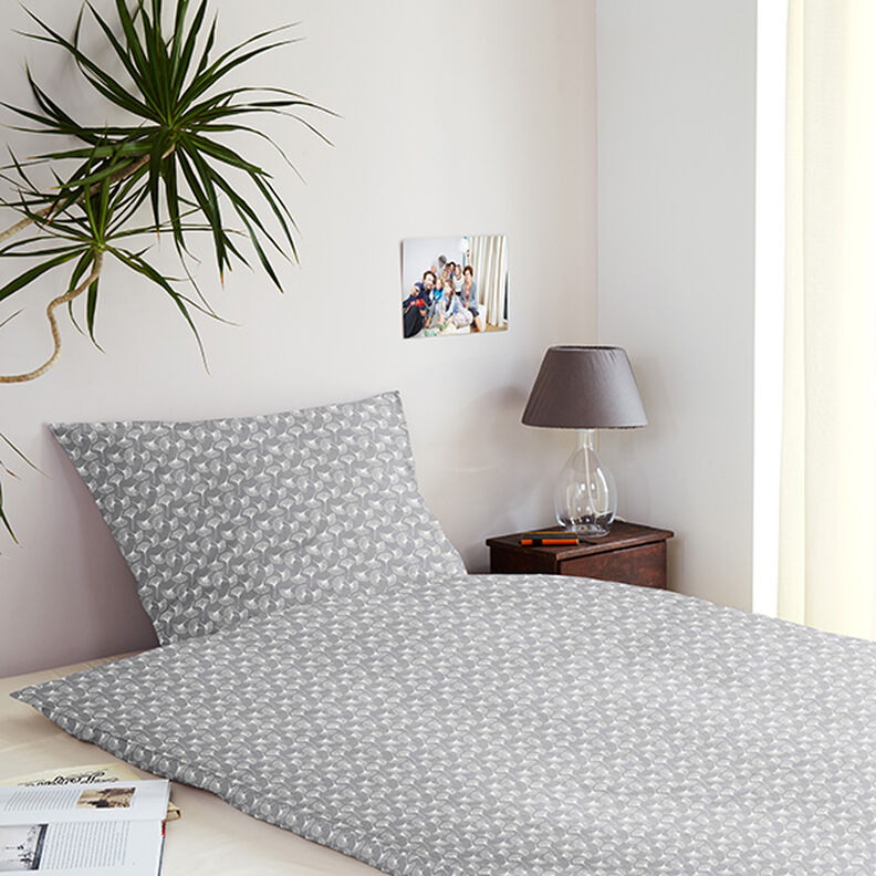 tessuto in cotone cretonne ginkgo – grigio, image number 7
