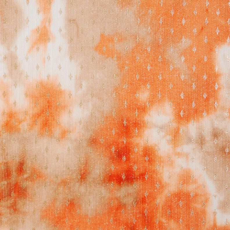 Batik di pizzo lavorato a maglia e rombi dorati – beige/arancio pesca,  image number 1