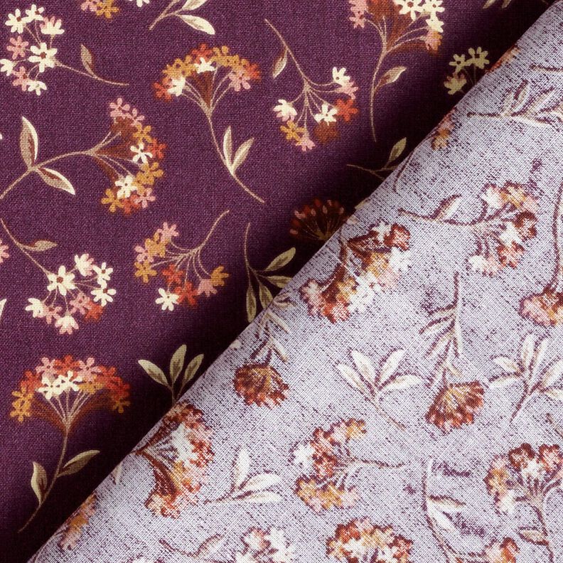 tessuto in cotone cretonne fiori delicati – uva,  image number 4