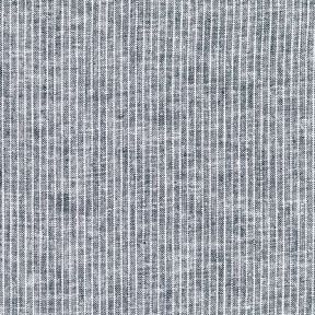 misto cotone-lino Righe sottili – blu notte/bianco, 