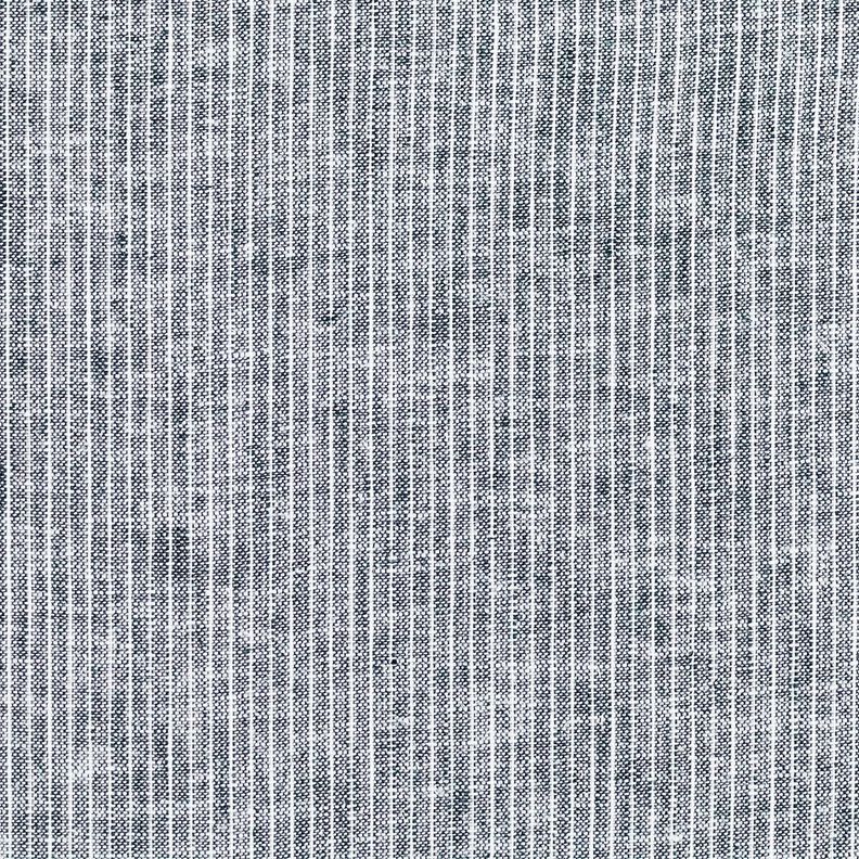 misto cotone-lino Righe sottili – blu notte/bianco,  image number 1