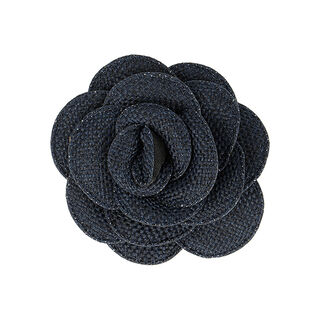 spilletta, fiore tessuto  – blu marino, 
