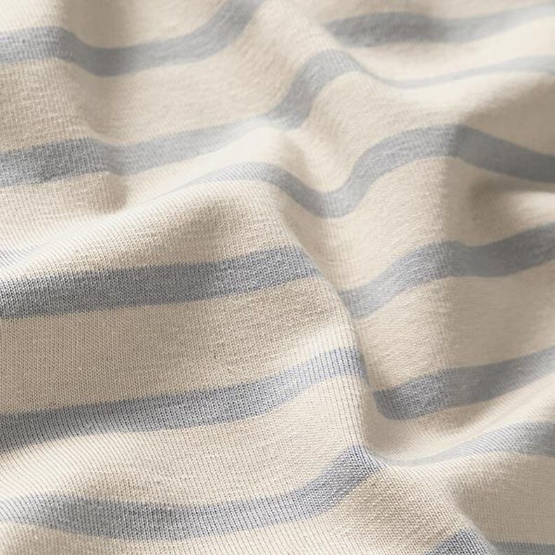 Jersey in cotone a righe strette e larghe – anacardo/azzurro,  image number 2