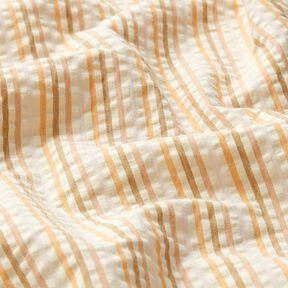 seersucker cotone Mix di strisce – albicocca/bianco lana, 