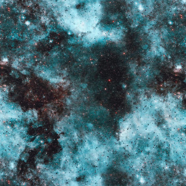 felpa garzata universo stampa digitale – blu ghiaccio/nero,  image number 1