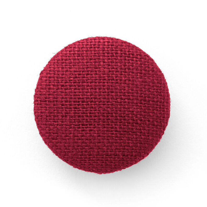 Bottone rivestito, Lino medio – rosso Bordeaux,  image number 1