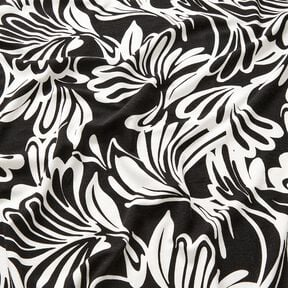 jersey di viscosa Fiori astratti – nero/avorio, 
