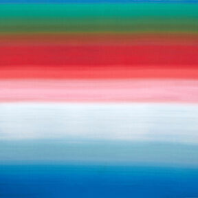 GOTS Batista di cotone Tramonto sfumato | TCC x LOOKS by Wolfgang Joop – rosso/blu cielo, 