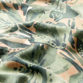 Mare di fiori in raso crepe – canna palustre/beige, 