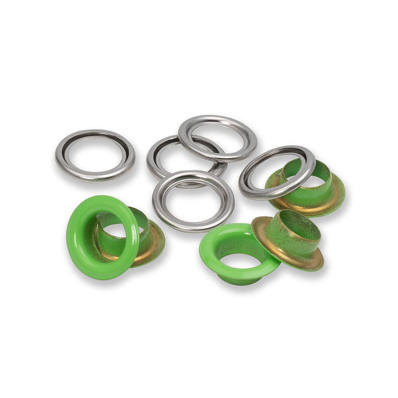 Occhielli con rondelle [20 pezzi | Ø 11 mm] | Prym – verde chiaro/argento effetto metallizzato,  image number 2
