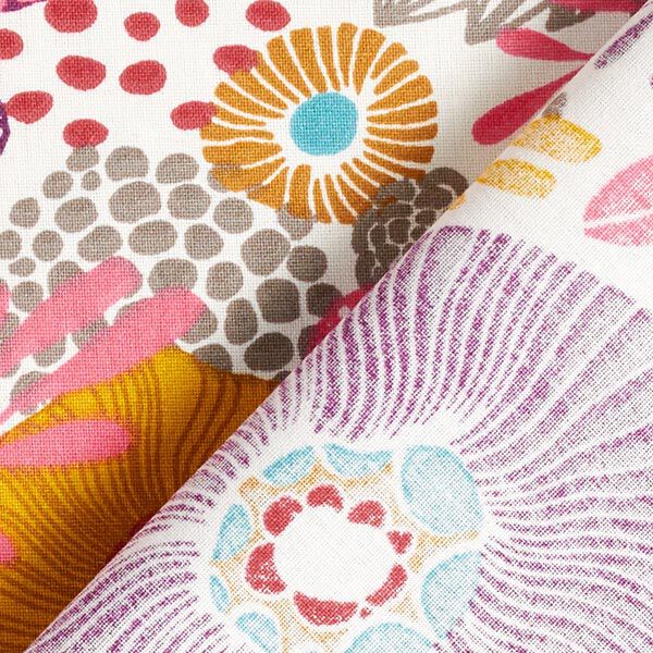 tessuto in cotone cretonne  fiori – rosso,  image number 4