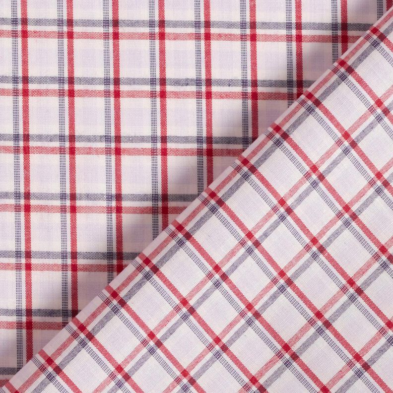 Tessuto per camicia a quadri sfalsati – bianco/blu marino,  image number 4