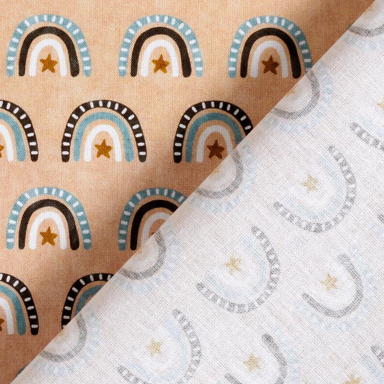 popeline di cotone Arcobaleni stampa digitale – beige,  image number 4