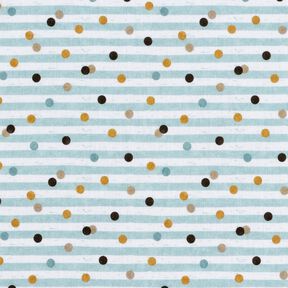 popeline di cotone Righe e pois stampa digitale – avorio/blu cielo, 