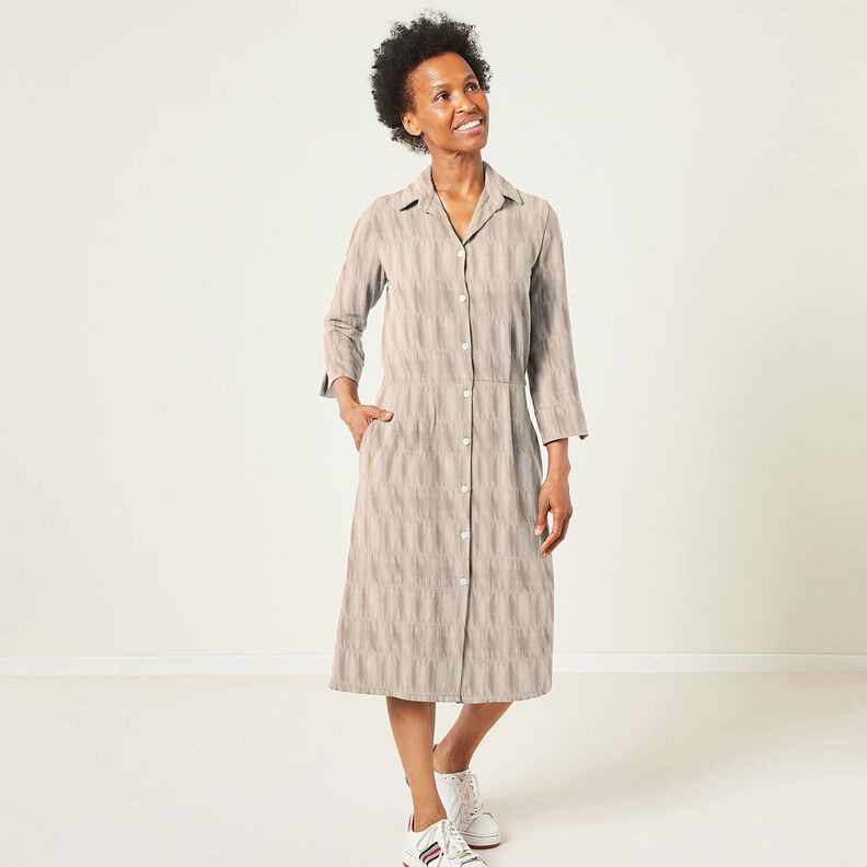 Tessuto in cotone a punto smock – mandorla,  image number 6