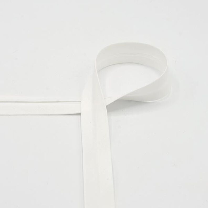 Nastro in sbieco in cotone popeline [20 mm] – bianco lana,  image number 1