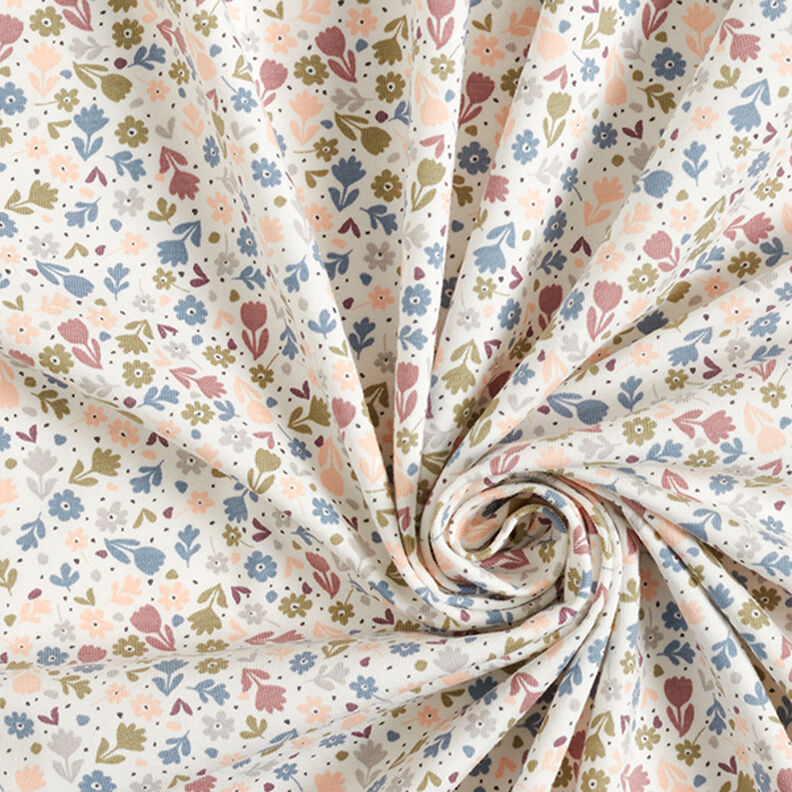 jersey di cotone Dolci fiori  – bianco lana,  image number 3