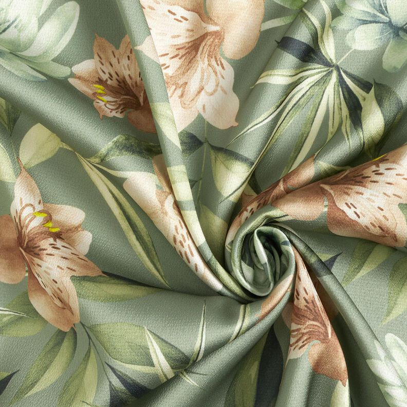 Magnolie in crepe satin con foglie di palma – canna palustre/beige,  image number 3
