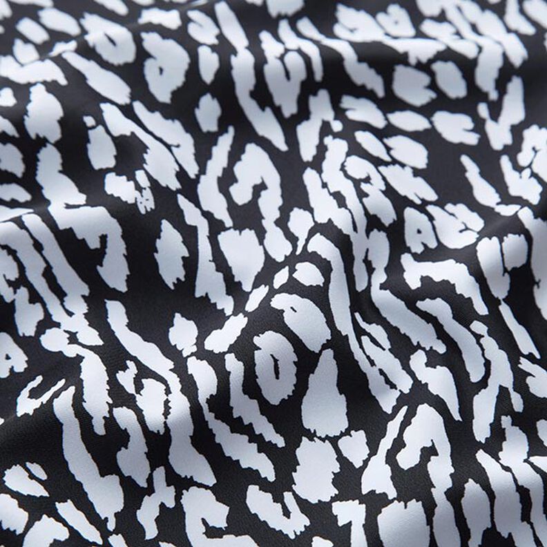 tessuto per costumi da bagno, motivo leopardato – bianco/nero,  image number 2