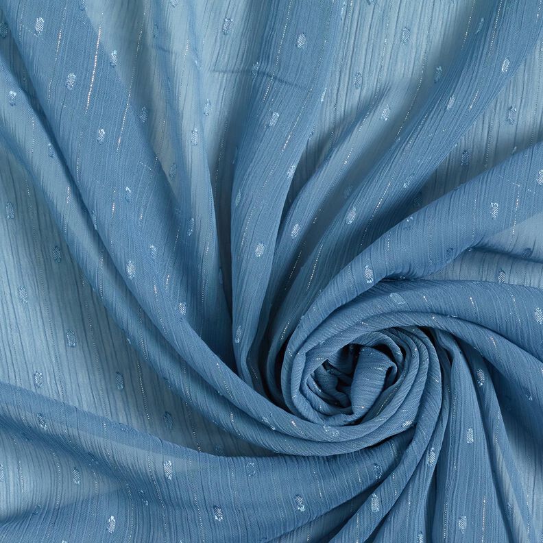 Chiffon Dobby gessato metallizzato – blu brillante/argento effetto metallizzato,  image number 3