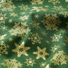 tessuto in cotone popeline Cristalli di neve – verde/oro,  thumbnail number 2