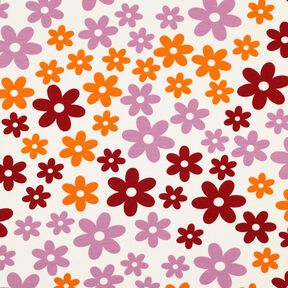 soffice felpa Fiori variopinti | Poppy Fabrics – bianco lana, 
