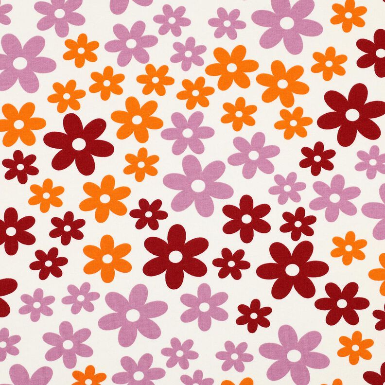 soffice felpa Fiori variopinti | Poppy Fabrics – bianco lana, image number 1