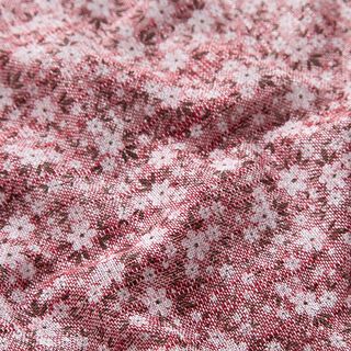 cotone misto lino, fiorellini – rosso, 