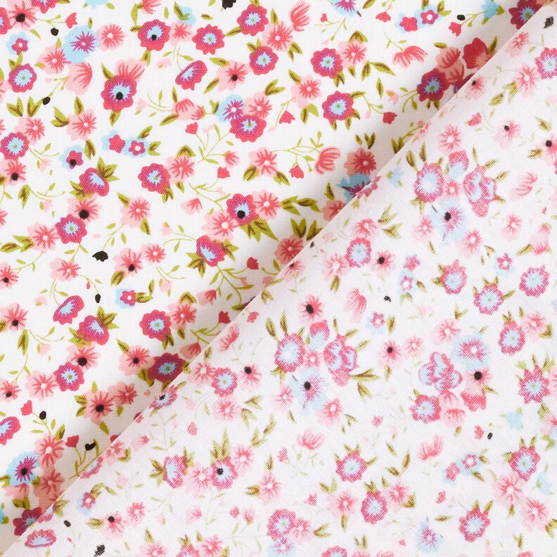 Millefiori in popeline di cotone – bianco/pink,  image number 4