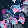 jersey di cotone Ginkgo biloba | Glitzerpüppi – blu notte/porpora,  thumbnail number 6