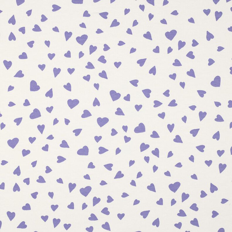 felpa estiva cuori | Poppy Fabrics – avorio/lillà, image number 1