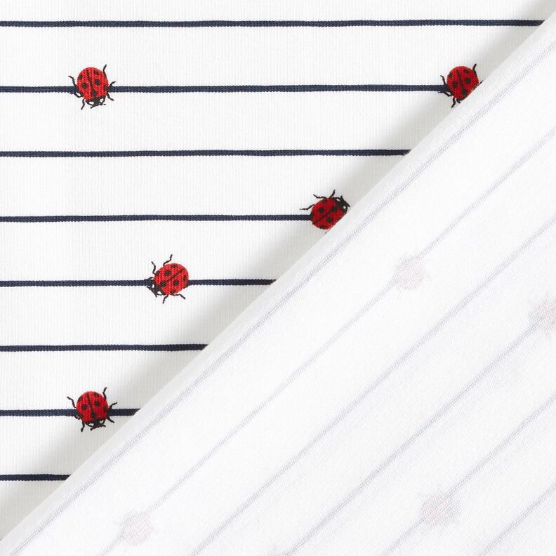 jersey di cotone Strisce e coccinelle – bianco lana,  image number 4