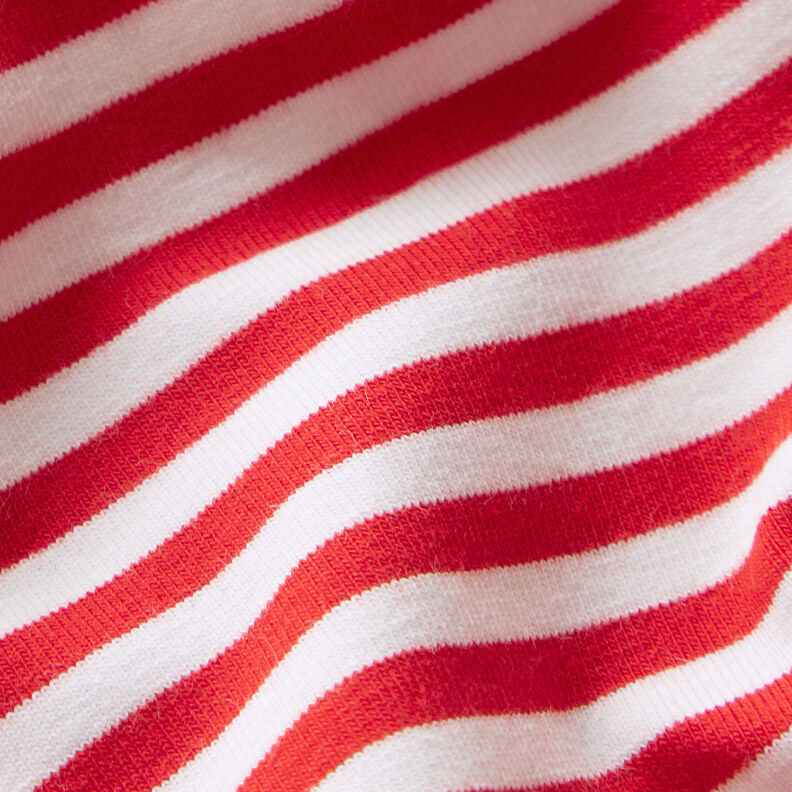 jersey di cotone righe sottili – rosso/bianco,  image number 3