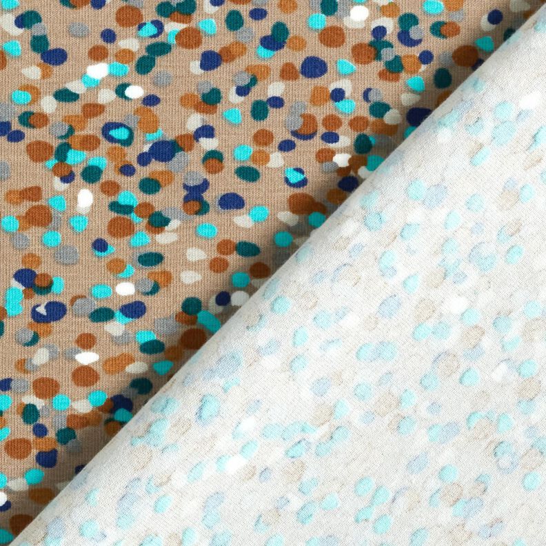 jersey di cotone Coriandoli colorati – duna/abete blu,  image number 4