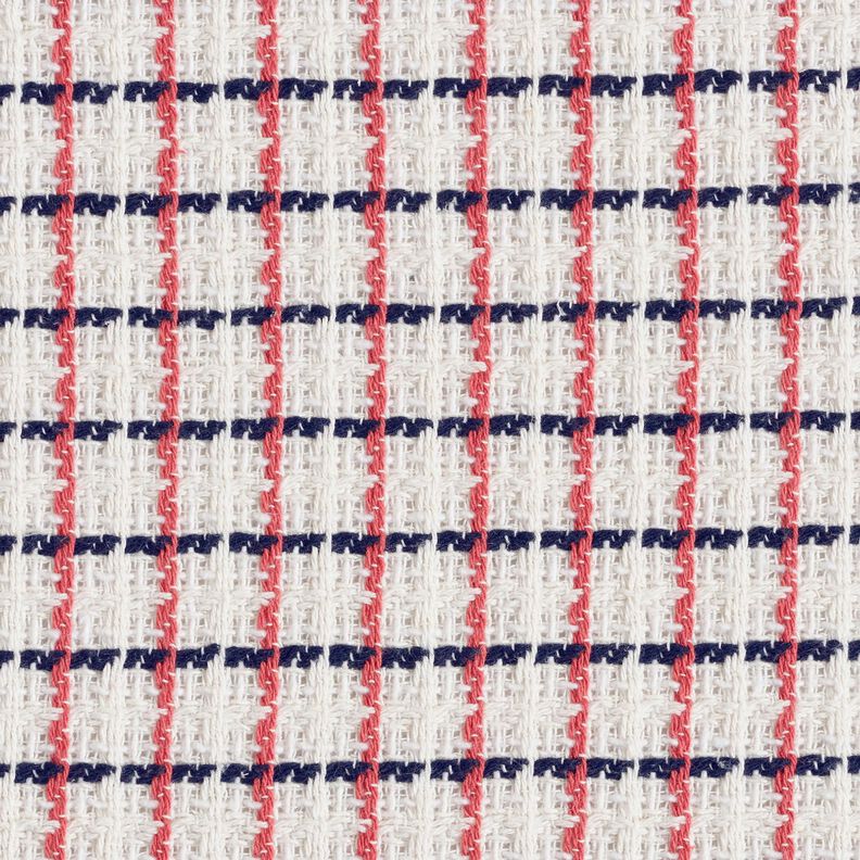 Bouclé grezzo a quadri – bianco/bacca,  image number 1