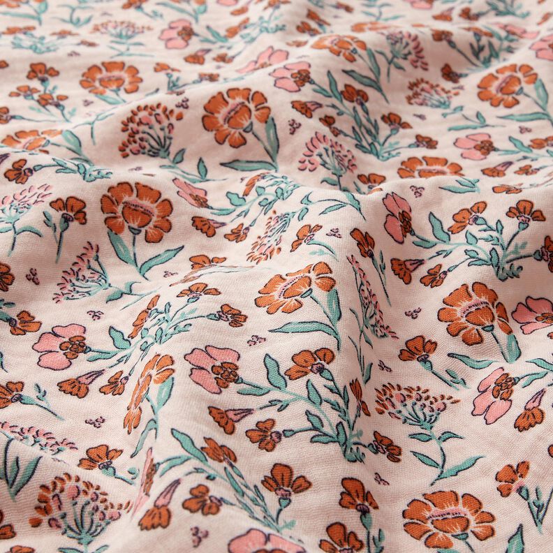 mussolina / tessuto doppio increspato Prato fiorito | Poppy Fabrics – rosé,  image number 2
