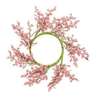 corona decorativa con fiori e bacche [Ø 9 cm/ 26 cm] – rosa anticato, 