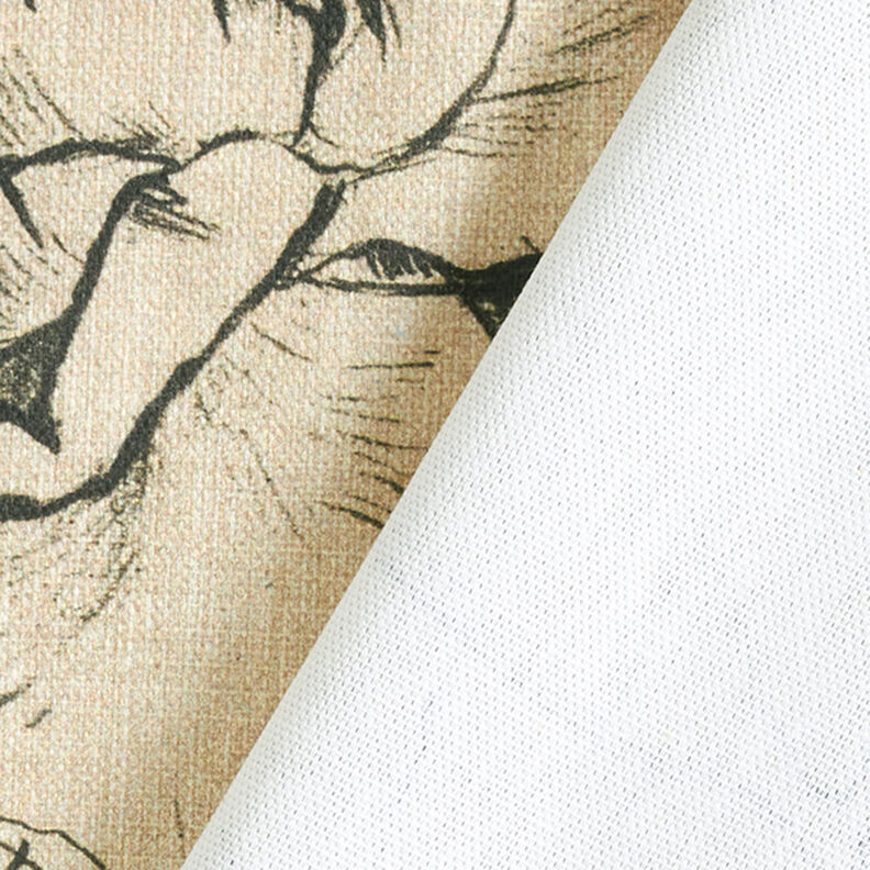 tessuto arredo mezzo panama Fiori disegnati – anemone/nero,  image number 4
