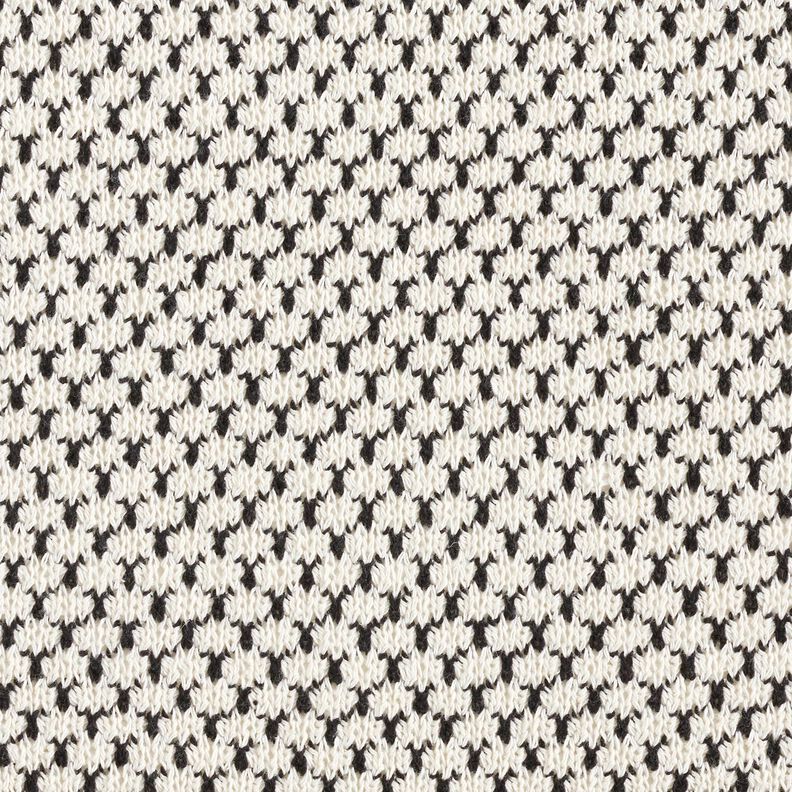 Cotone lavorato a maglia grossa con pois astratti – bianco/blu marino,  image number 1