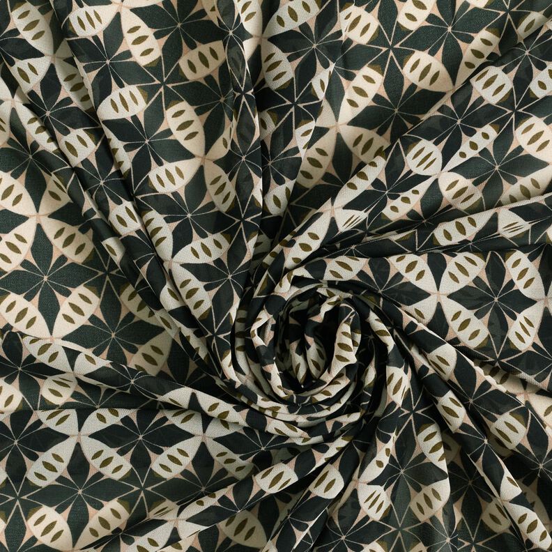 Cerchi e diamanti in chiffon – nero/bianco lana,  image number 3