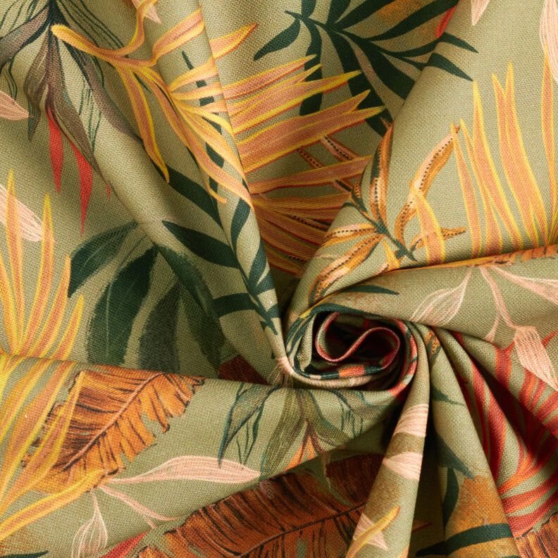 tessuto arredo mezzo panama Foglie di palma digitali – cachi chiaro,  image number 3