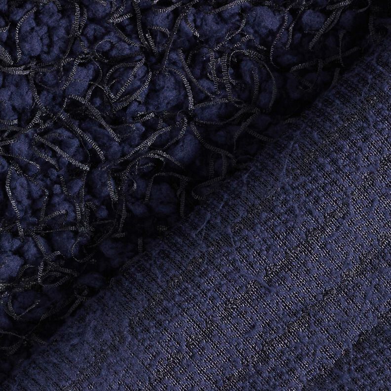 Ecopelliccia con fili a effetto – blu notte,  image number 4
