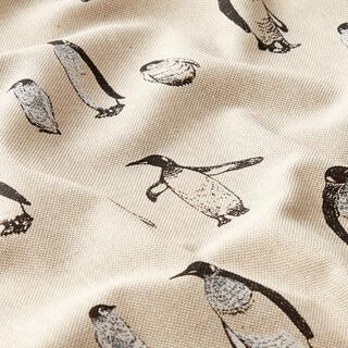 tessuto arredo mezzo panama pinguini – naturale, 