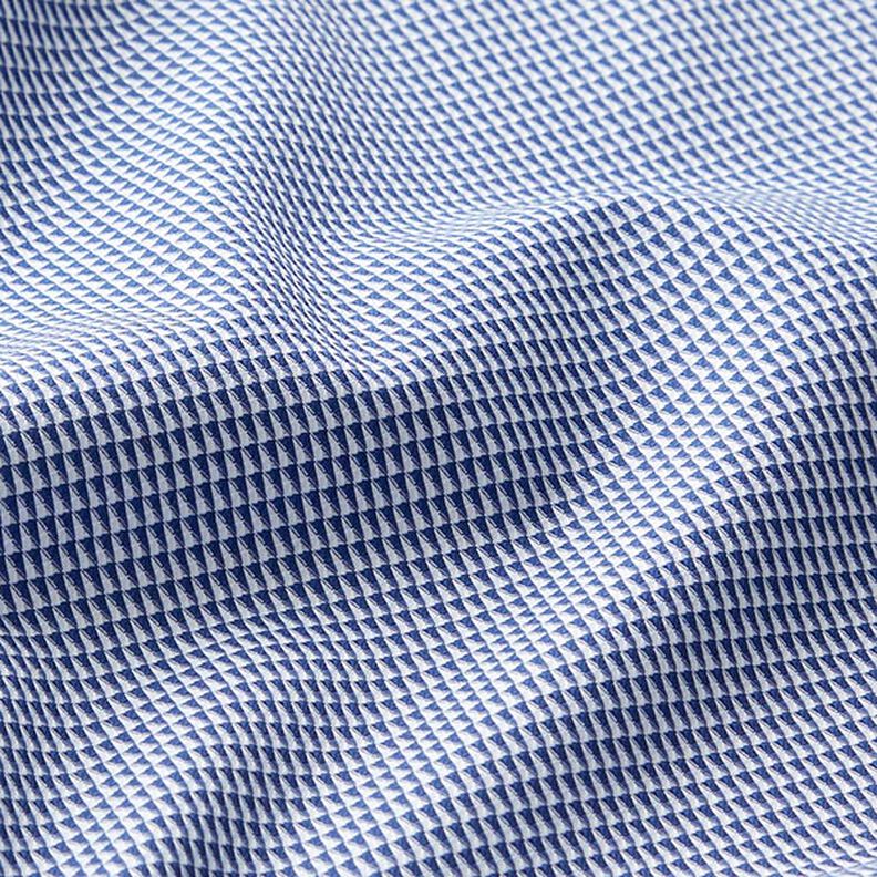 tessuto per camicie, piccoli triangoli – bianco/blu marino,  image number 2