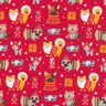 tessuto in cotone cretonne Cani a Natale – rosso,  thumbnail number 1