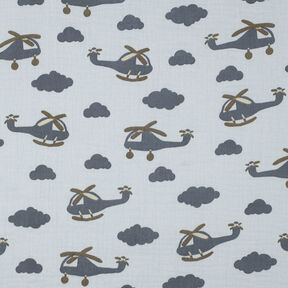 mussolina / tessuto doppio increspato Elicottero | by Poppy – azzurro baby/grigio ardesia, 