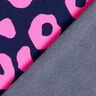 French terry, felpa estiva effetto jeans, stampa leopardata neon – blu notte/fucsia neon,  thumbnail number 4